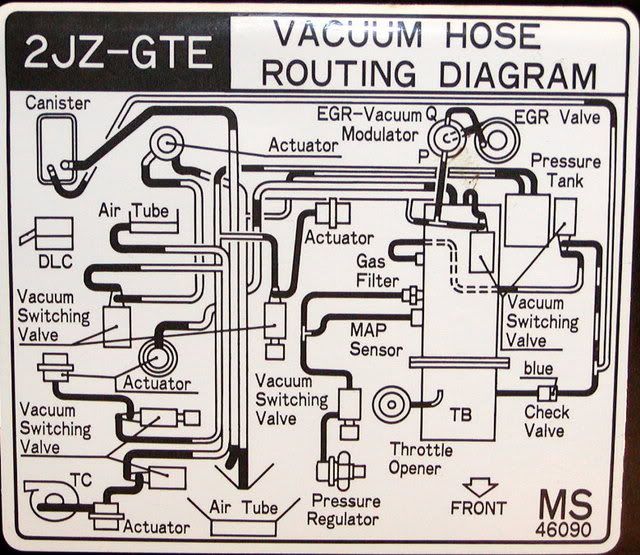 Hose diagram for all the vacum lines on the sequential turbo setup.