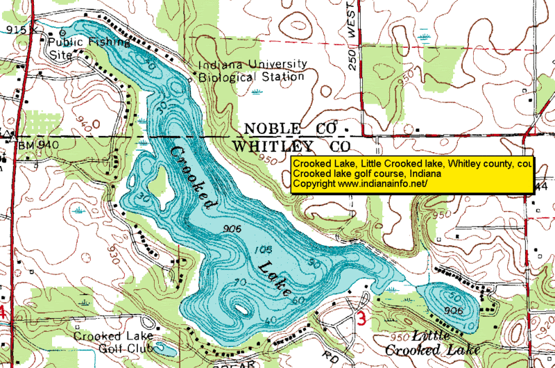 Crooked Lake Map, Little Crooked Lake Map, Indiana Pictures, Images