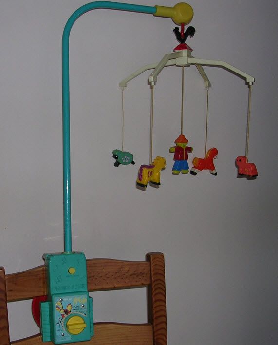 Vintage 1973 Fisher Price On The Farm Baby Cot Mobile Retro 70s Nursery