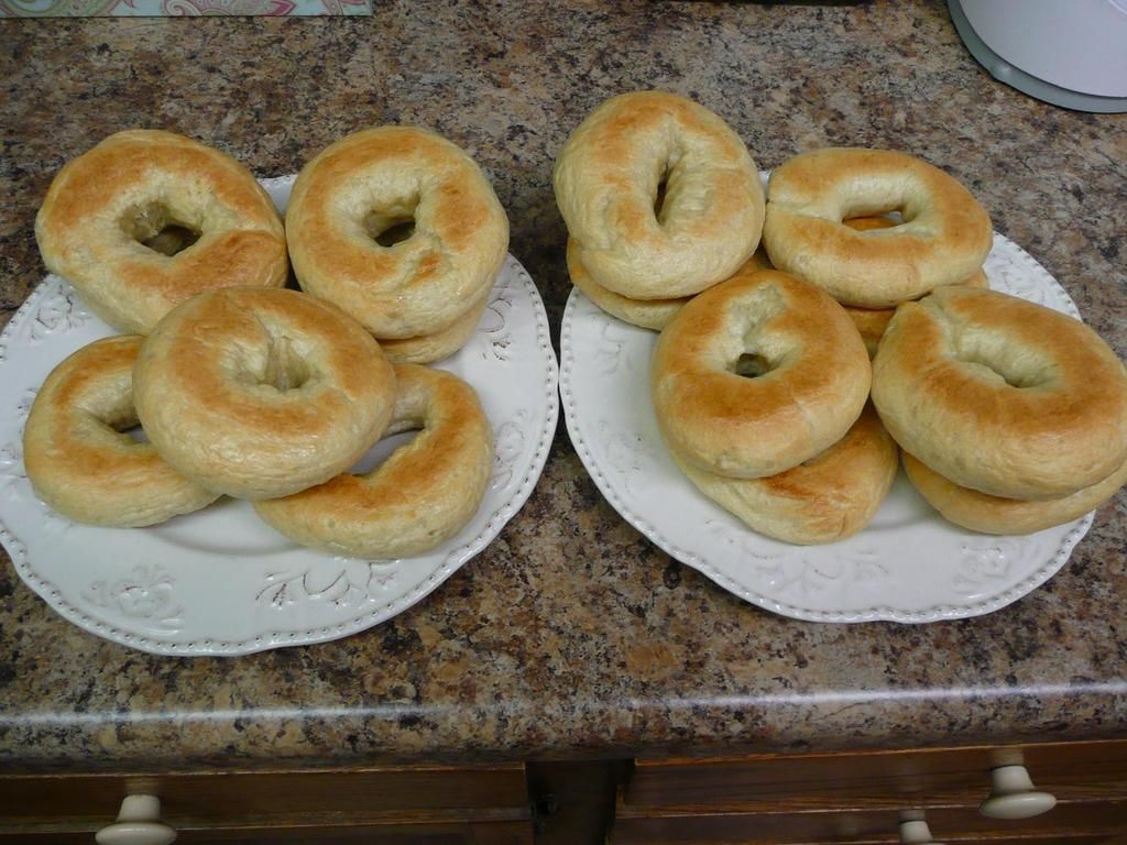 16 bagels I made today before the pizza