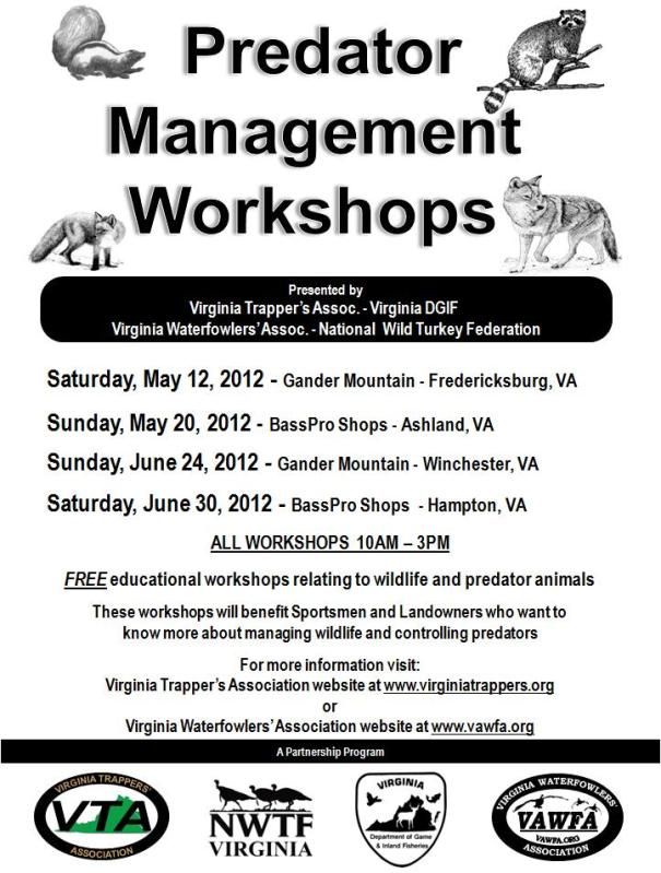 DGIF, NWTF, VTA & VAWFA Predator Management Duck Hunting Forum