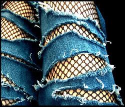 Ripped Jeans w/Fishnets