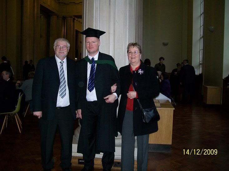 though I was still a graduand at this point.. so 3 degrees.. though the scroll says 4...
