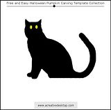 Halloween carving cat template