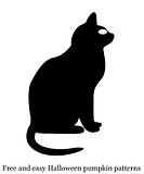 Halloween carving cat template