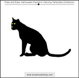 Halloween carving cat stencil