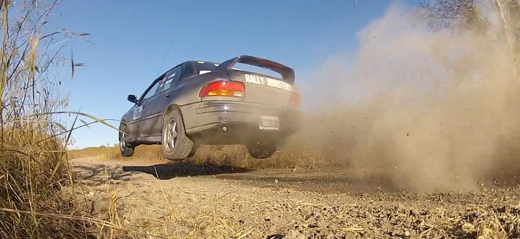 Rally Monster takes a jump at Harris Hill Road's Rallysprint course