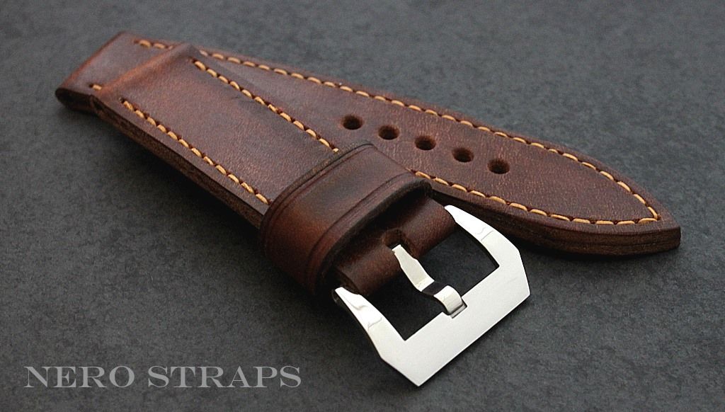 Nero Straps, finest handmade Spanish leather straps, 24 & 26mm