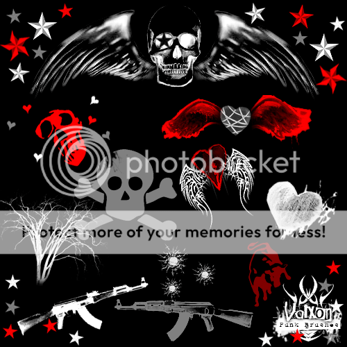 Black and Red Skulls AK-47 Pictures, Images and Photos